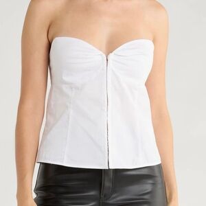 NWT Good American White Poplin Corset Top in Size 2X